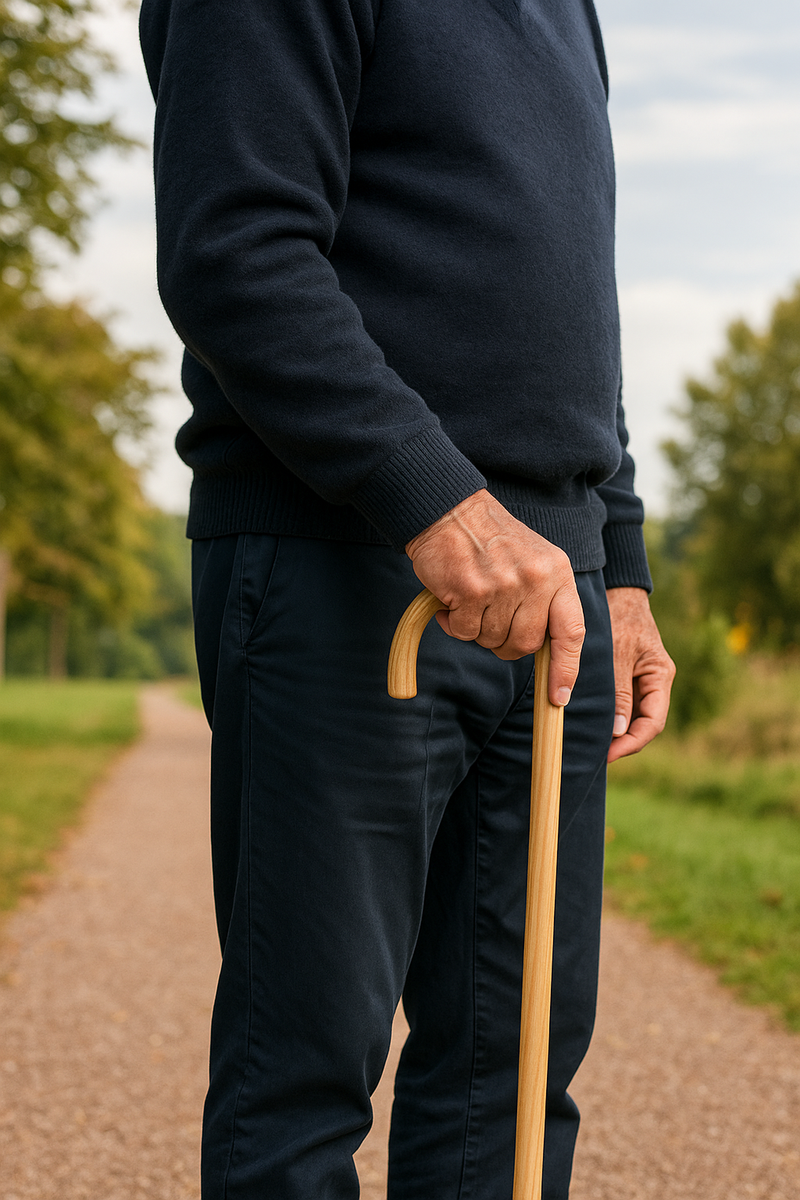 Classic Crook Handle Walking Cane with Natural Finish - WalkingCanes.com