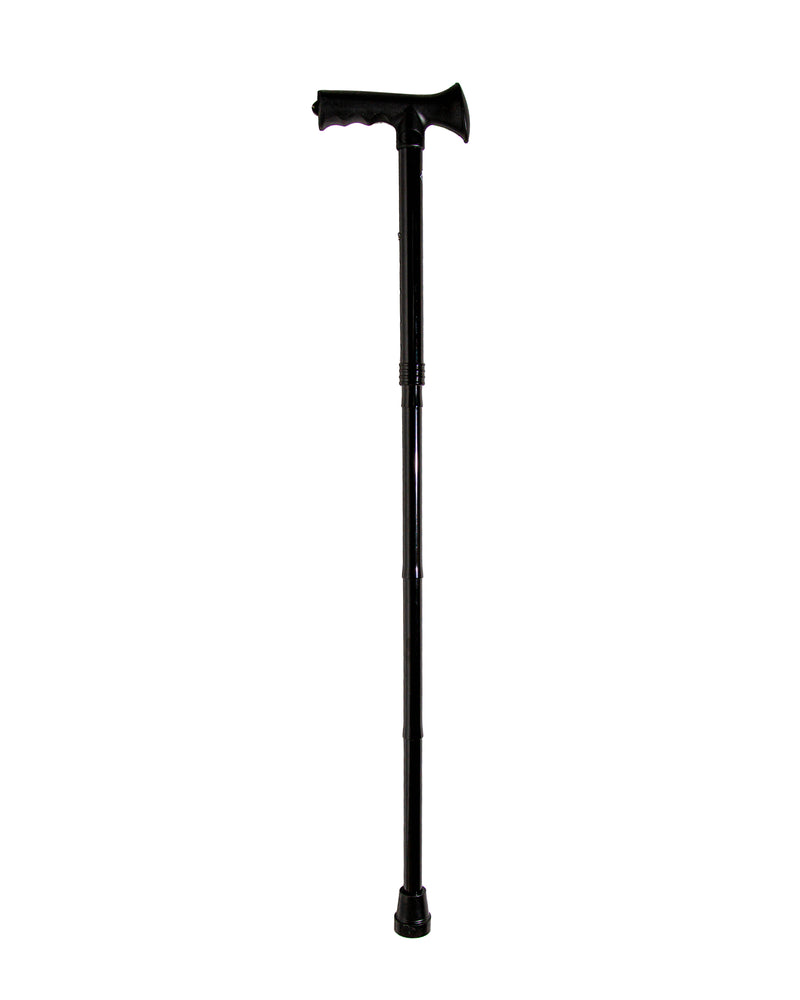 Black Folding Adjustable Cane with Overmold Ergonomic Grip ...