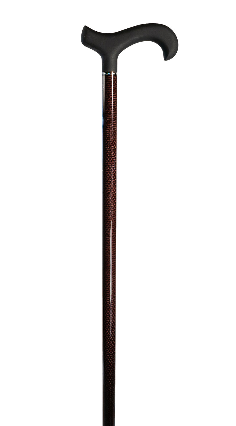 Carbon Fiber Triple Wound Cane Soft Touch Handle Brown
