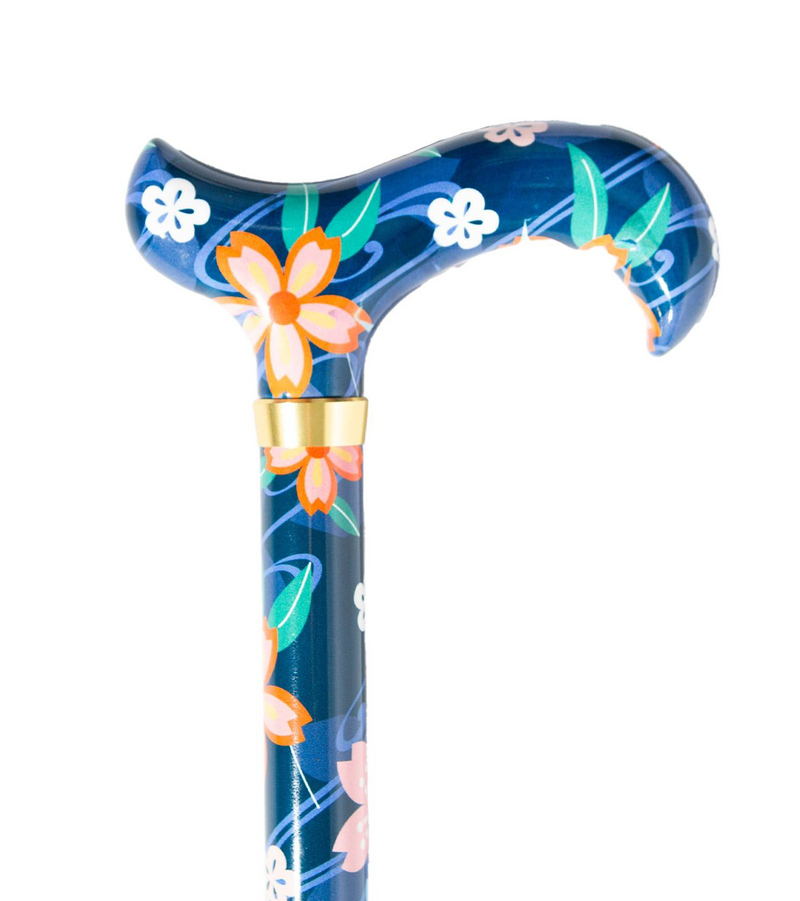 Blossom Bliss Adjustable Cane with Braided Wrist Strap
