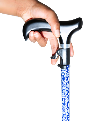 TriggerTech Easy Adjust Funky Blue Cane - WalkingCanes.com