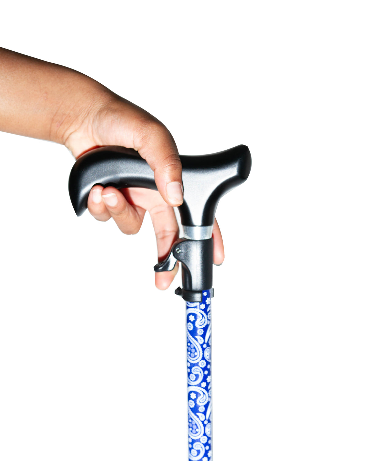 TriggerTech Easy Adjust Funky Blue Cane - WalkingCanes.com