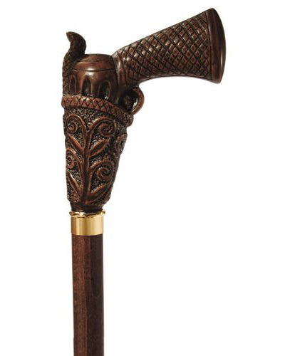 this stylish replica of the sidearm that brought law and order to the western frontier.  Handle is made of a highly detailed resin and handsomely mounted on a walnut stained wood shaft. 