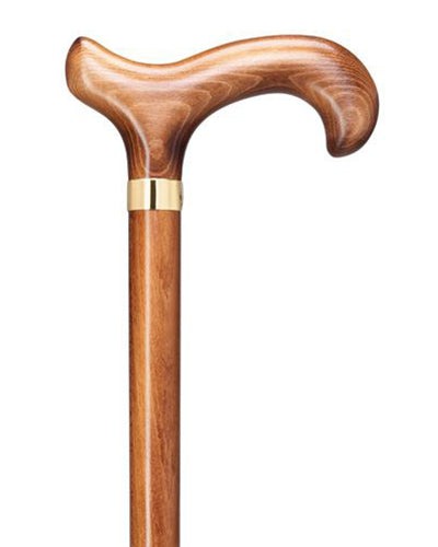 Hercules Derby Handle Cane with Brass Ring and Scorched Finish